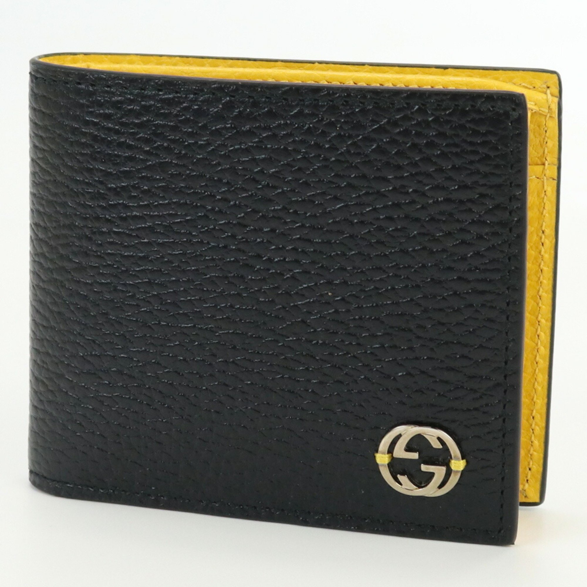 Gucci Leather Coin Interlocking G 610466 Bifold Wallet Men's